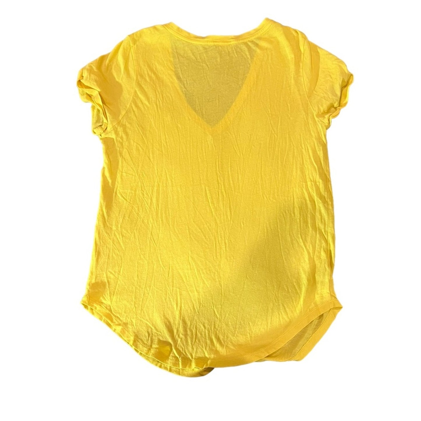 Polo Ralph Lauren T-Shirt Womens Size Medium Yellow V-Neck Short Sleeve Logo