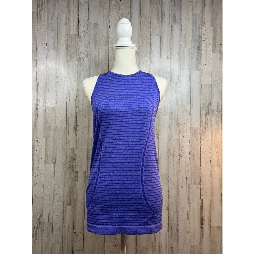 Lululemon Women's Swiftly Tech Racerback Tank Top Blue Striped Size 6