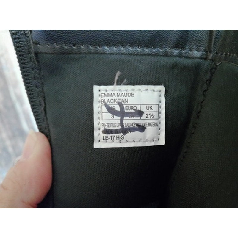 MICHAEL Michael Kors Kids Knee High Riding Boots Black Logo Side Zip Size 3Y