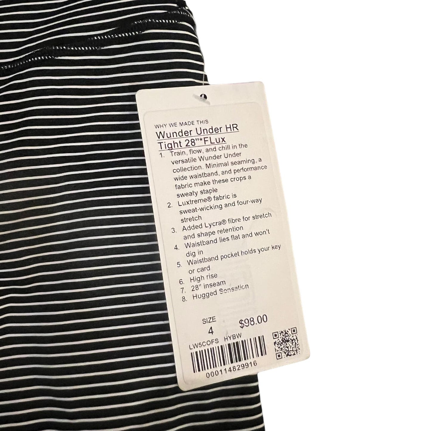 NWT Lululemon Wunder Under High-Rise Tight 28" Luxtreme Hype Stripe - Women’s Size 4