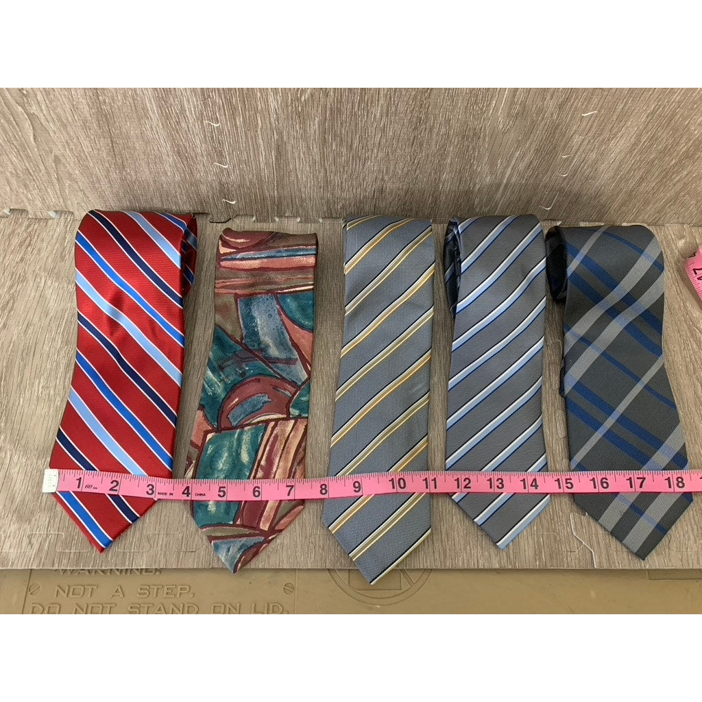 Saddlebred Men's Designer Striped Tie Set Multicolor 5 Piece Collection