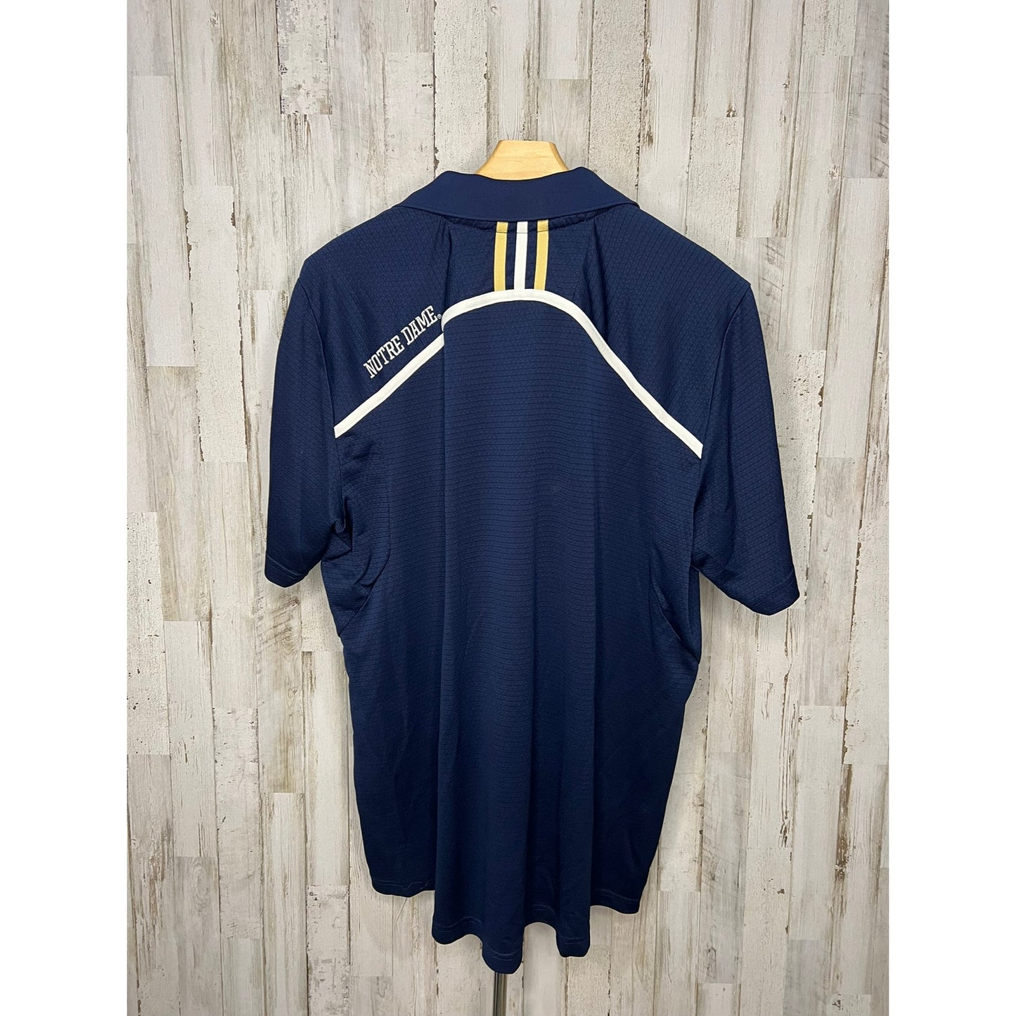 Adidas Notre Dame Fighting Irish Polo Shirt Men's Large Blue Sports Casual