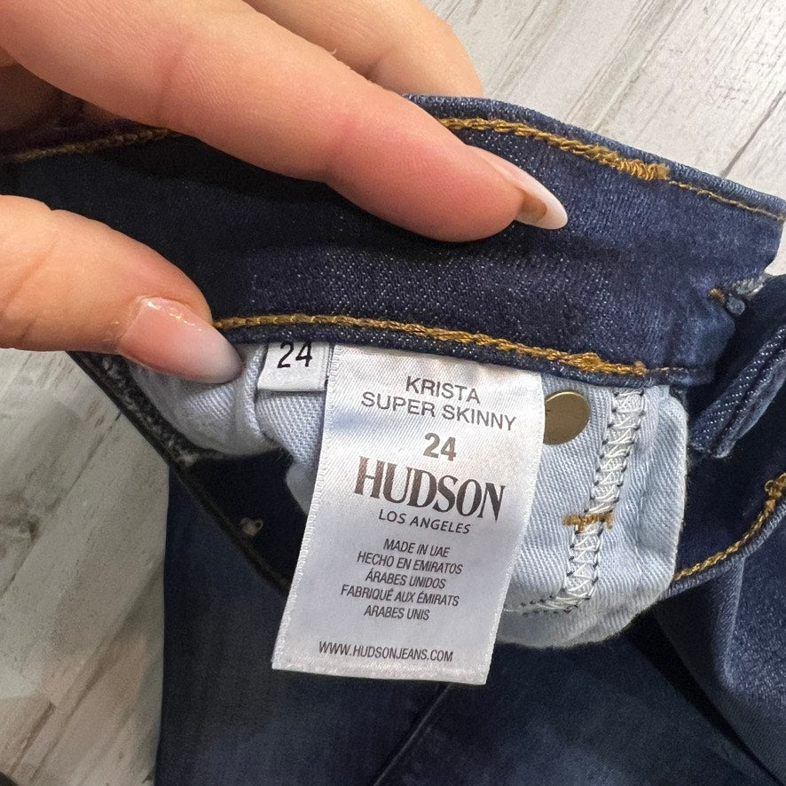 Hudson Krista Super Skinny Jeans Women's Size 24 Blue Denim Mid Rise