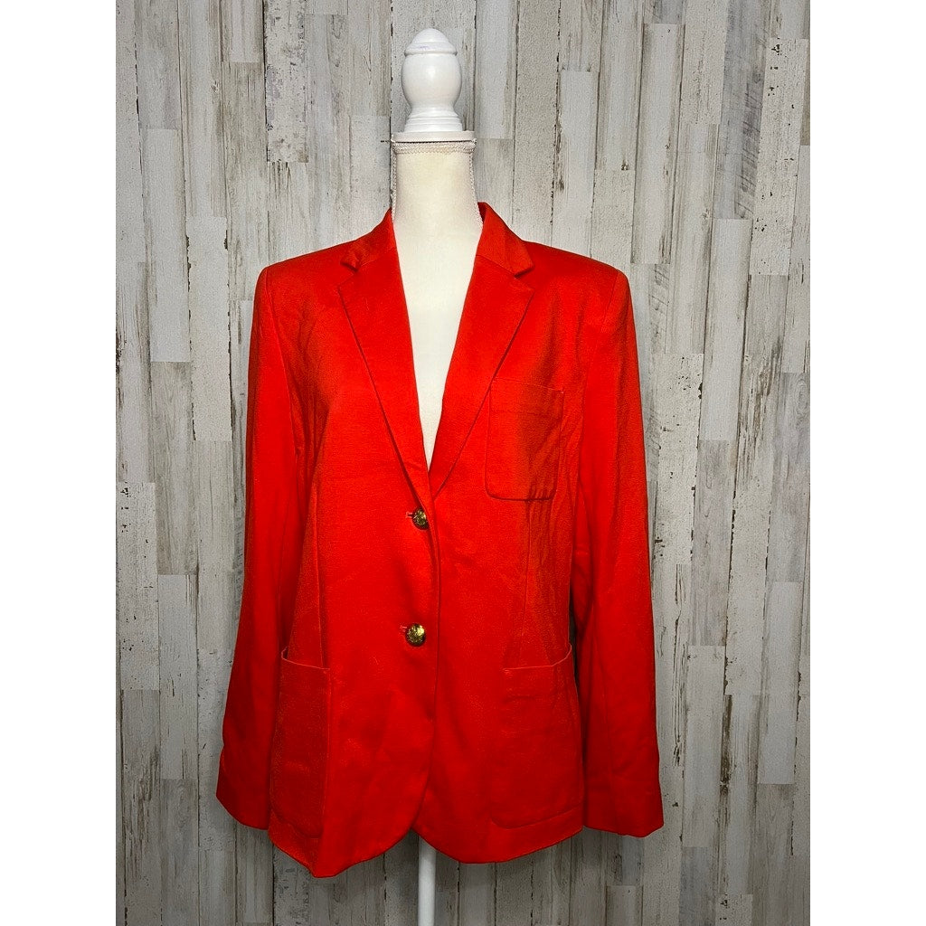 NWT Lauren Ralph Lauren Women's XL Red Blazer Gold Button Tailored Jacket