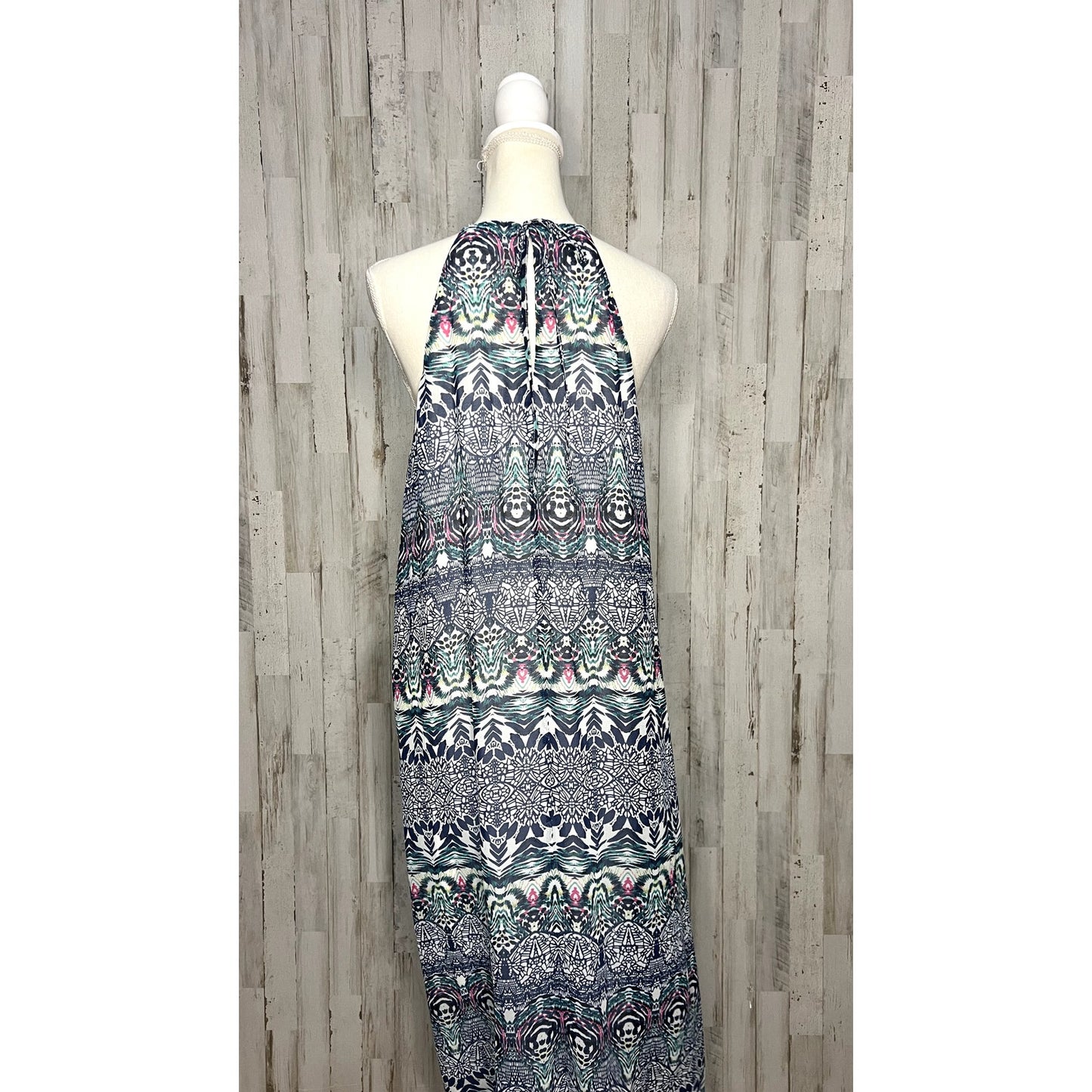 Donna Morgan Women's Geometric Print Halter Maxi Dress Size 12