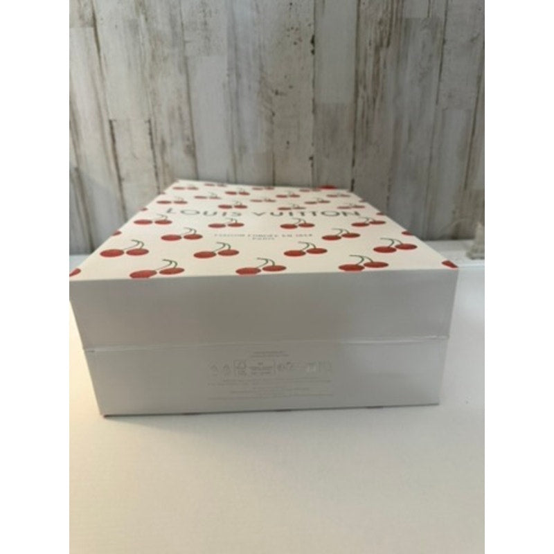 Louis Vuitton Cherry Print Shopping Bag White Red Rope Handles