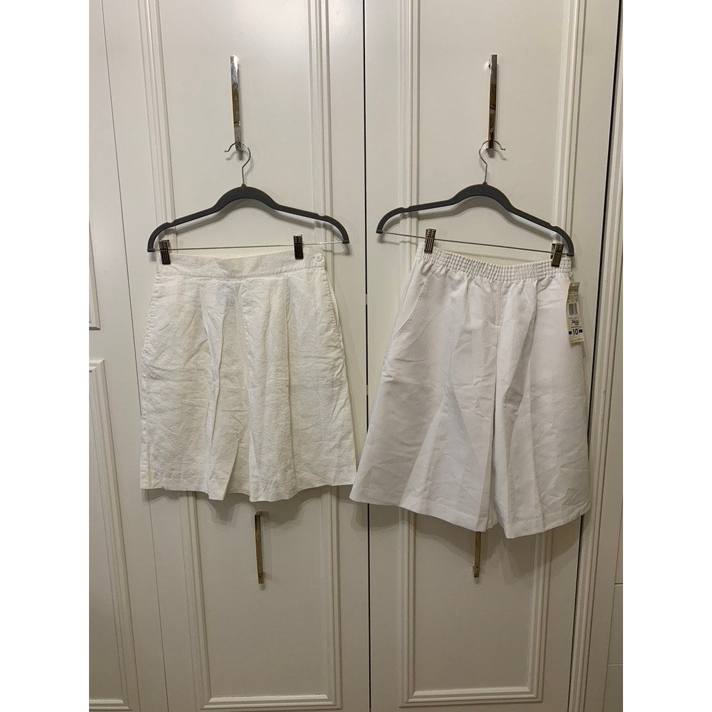 Women's White Bermuda Shorts Bundle Size 10