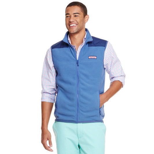 Vineyard Vines Blue Harbor Fleece Full Zip Vest Boy's Medium