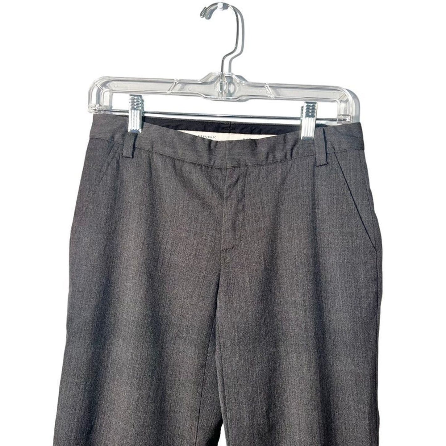 Banana Republic Martin Cuffed Wide Leg Capris Stretch Size 0 Grey Heathered EUC