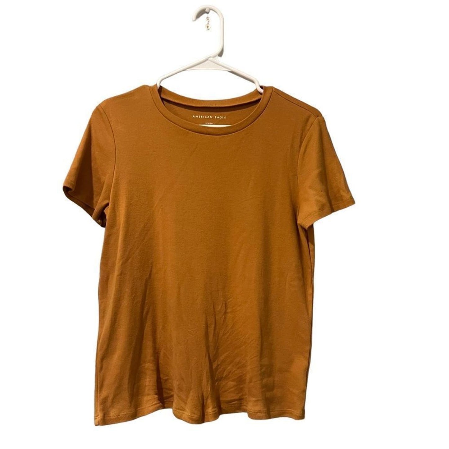 American Eagle Women’s Size Small Tan/Brown Short Sleeve Shirt