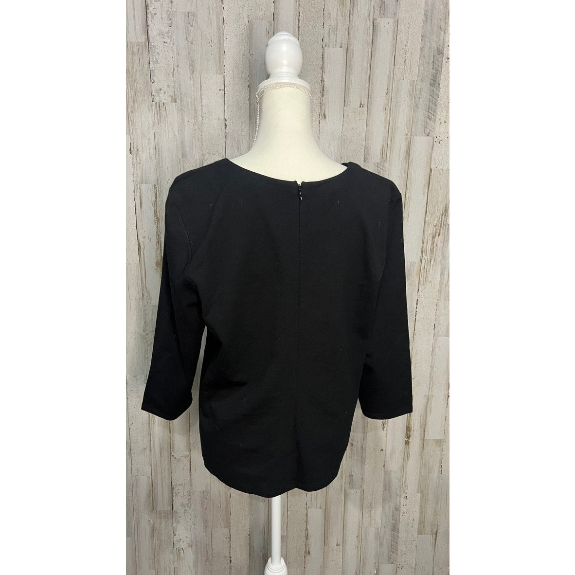 NWT Talbots Women's XL Black Long Sleeve Crew Neck Top