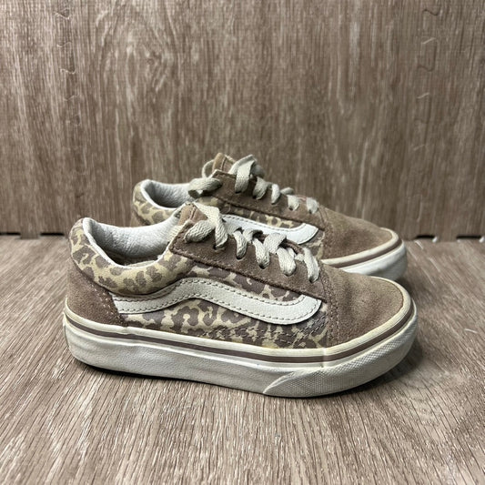 Vans Old Skool Kids Skate Shoes Beige Leopard Size 10.5 Unisex