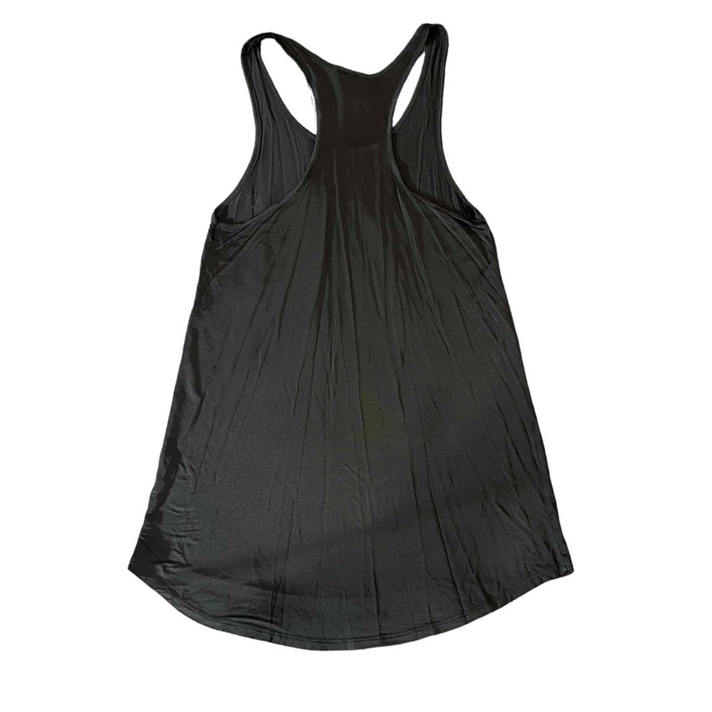 Valette Black Silk Jersey Scoop Neck Athletic Tank Top w/ Pocket Women's Small