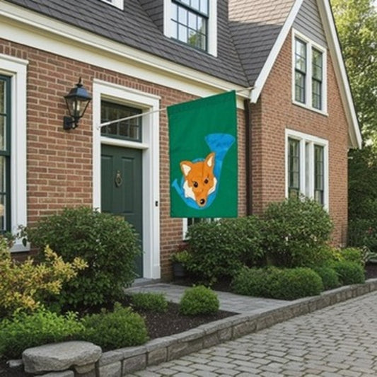 Fox Garden Flag Double Sided Outdoor Decor Green
