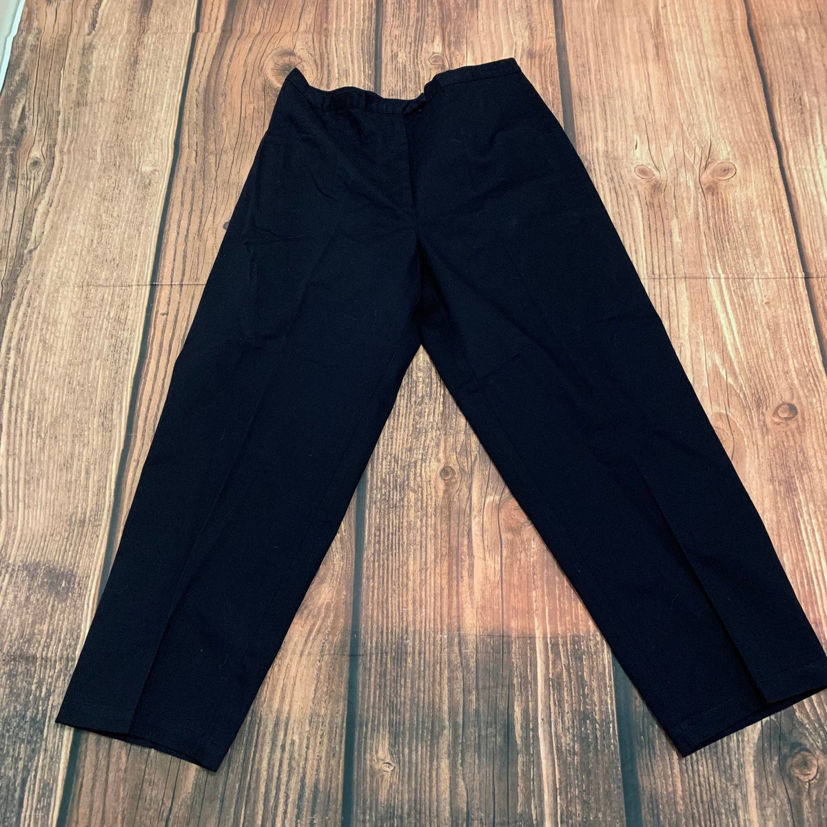 Talbots Black Flat Front Straight Leg Trousers Size 18