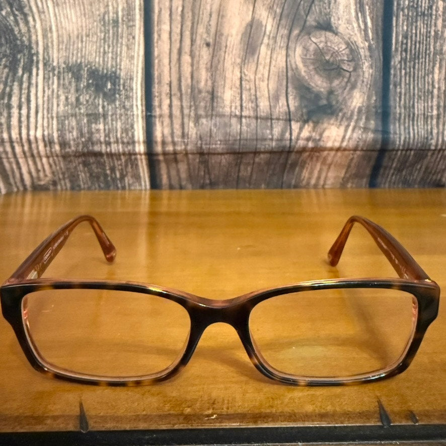 Coach Unisex Geometric Tortoise Shell Eyeglasses Frames Only