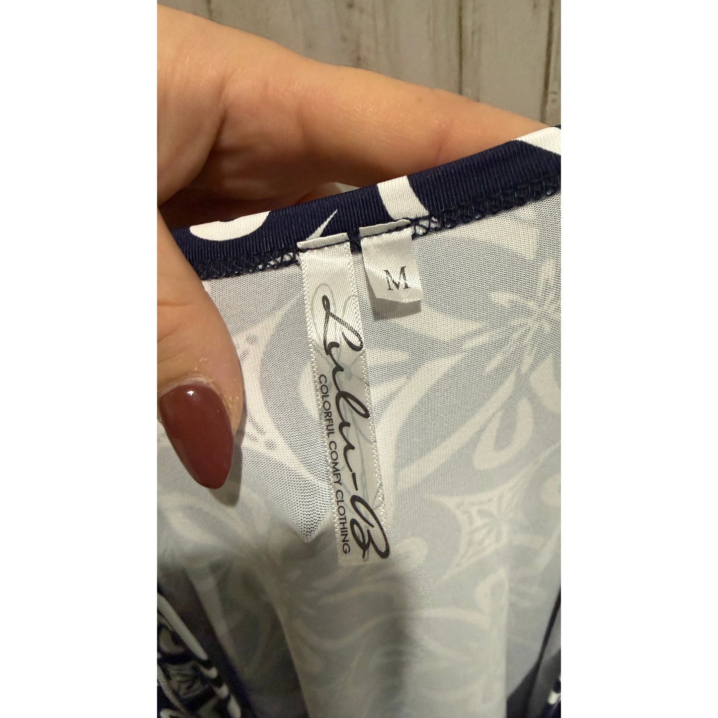 Lulu-B Women's Geometric Print Knee-Length Dress 3/4 Sleeve Size Medium