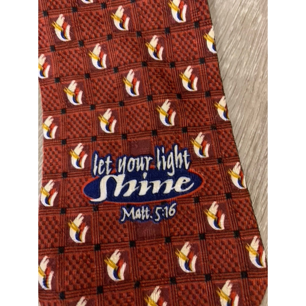 Lot of 2 Men's Silk Ties Multicolor Christian Religious Theme