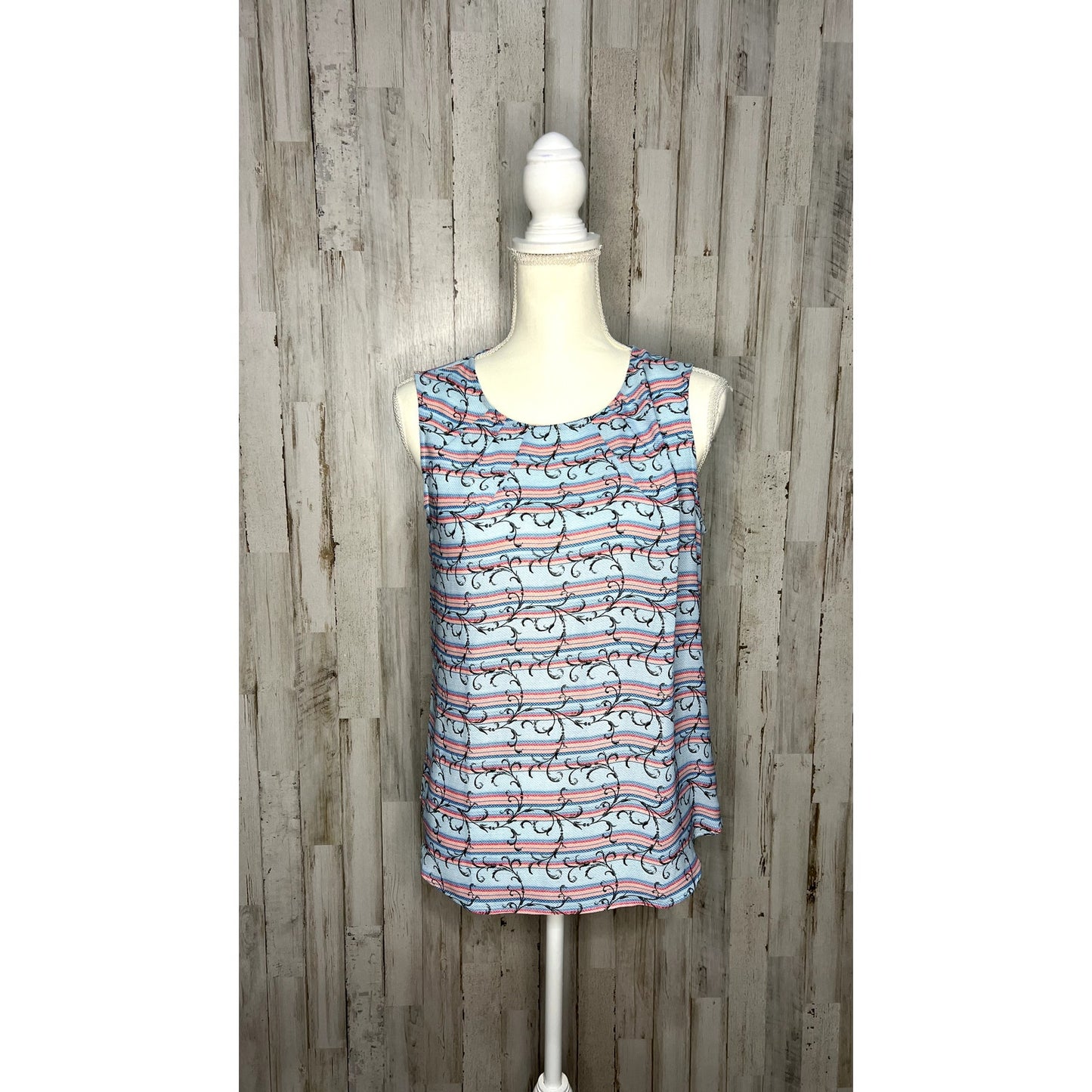 Talbots Women's Striped Tank Top Blouse Size Small Multicolor Scoop Neck