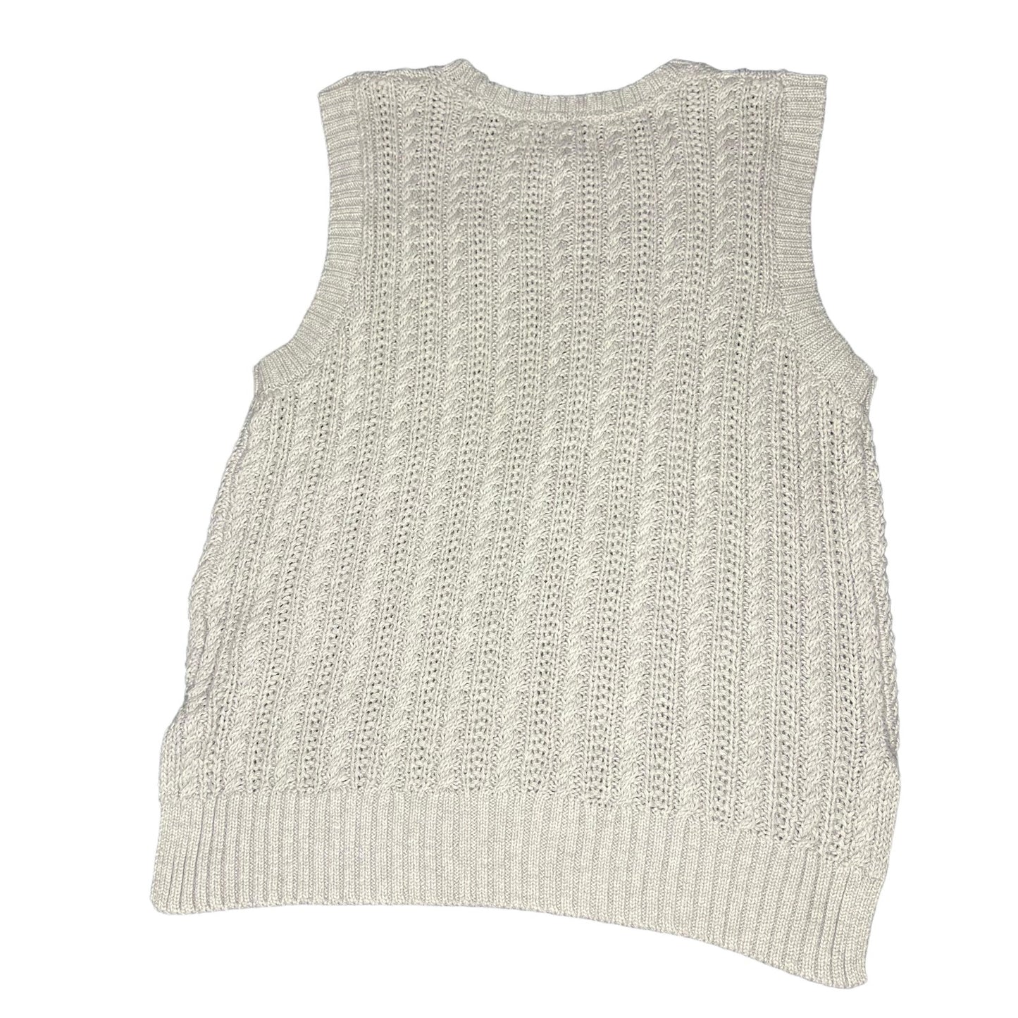 Rachel Zoe Women's Small Grey Cable Knit Sleeveless Sweater Vest Casual Preppy