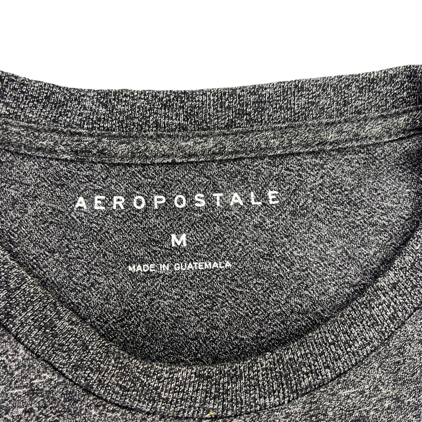 Aeropostale Men's Medium Gray New York Square Graphic Short Sleeve Tee