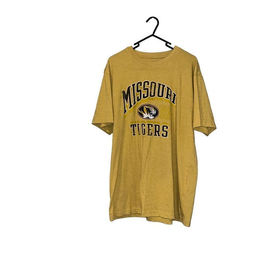 University of Missouri Tigers Russell Short Sleeve Yellow Shirt Size Large