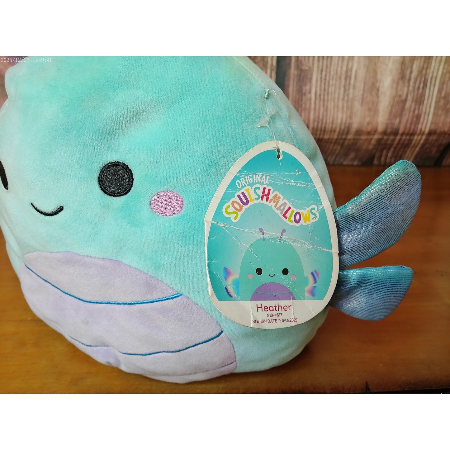 NWT Squishmallows Heather Dragonfly Plush Blue Teal 12"