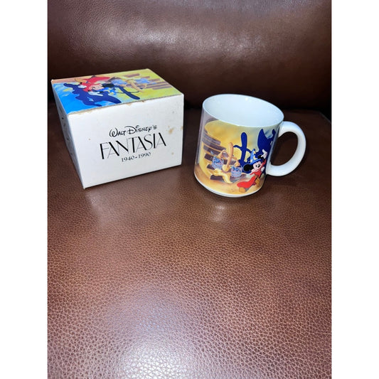 Vintage Disney Fantasia Mickey Mouse Sorcerer's Apprentice Mug 1940-1990
