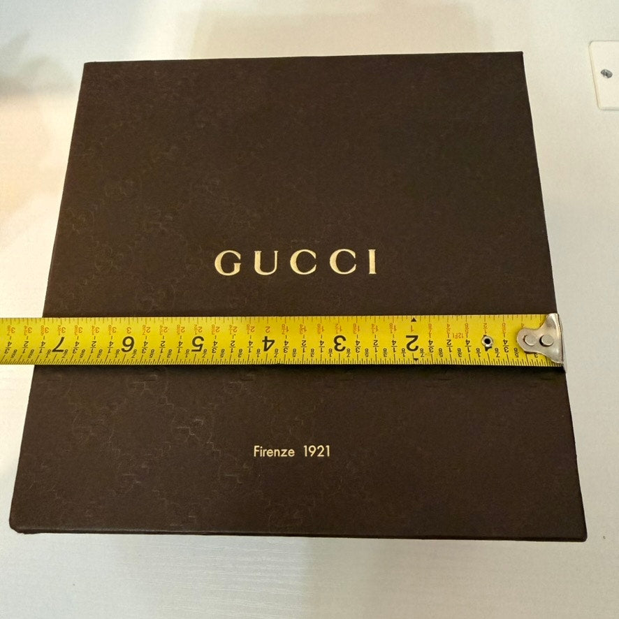 Gucci Firenze 1921 Embossed Brown Monogram Gift Presentation Box w/ Lid