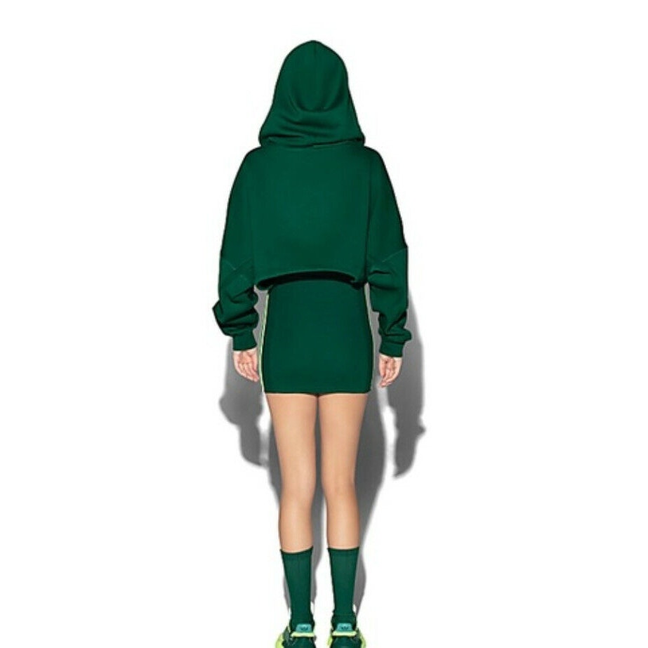 Adidas x Ivy Park Women Hooded Cut Out Dress Green Size Small Casual