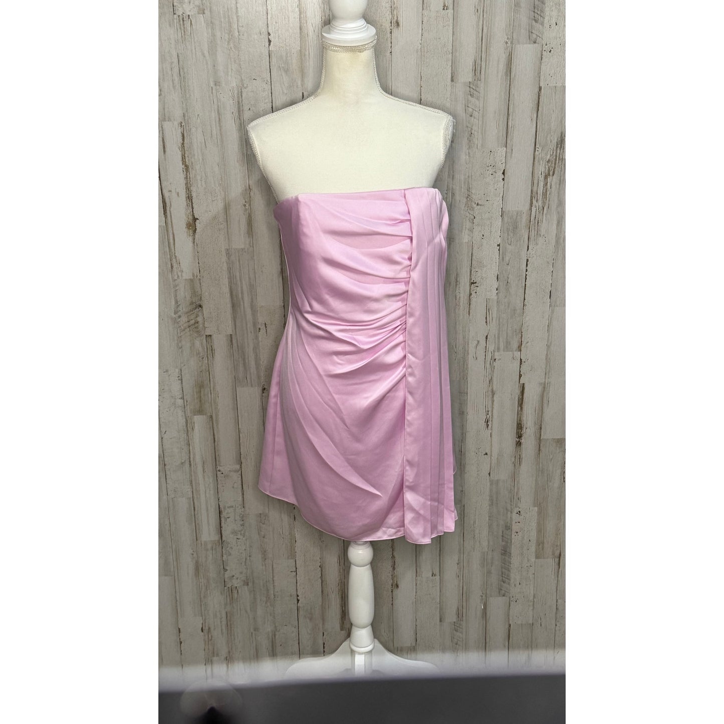 NWT Ramy Brook Women's Strapless Pink Satin Mini Dress Size 8 Party Cocktail
