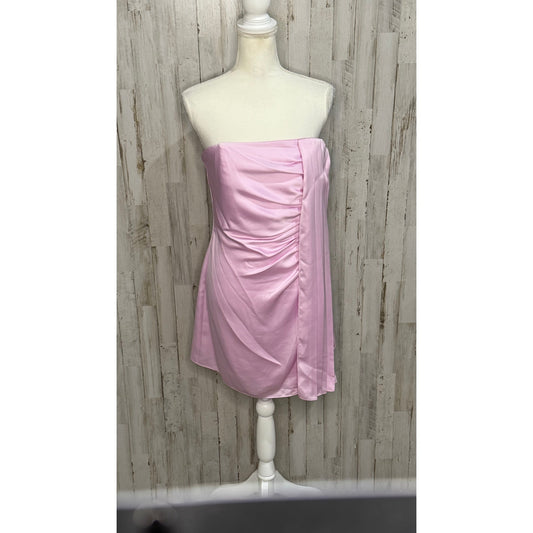 NWT Ramy Brook Women's Strapless Pink Satin Mini Dress Size 8 Party Cocktail