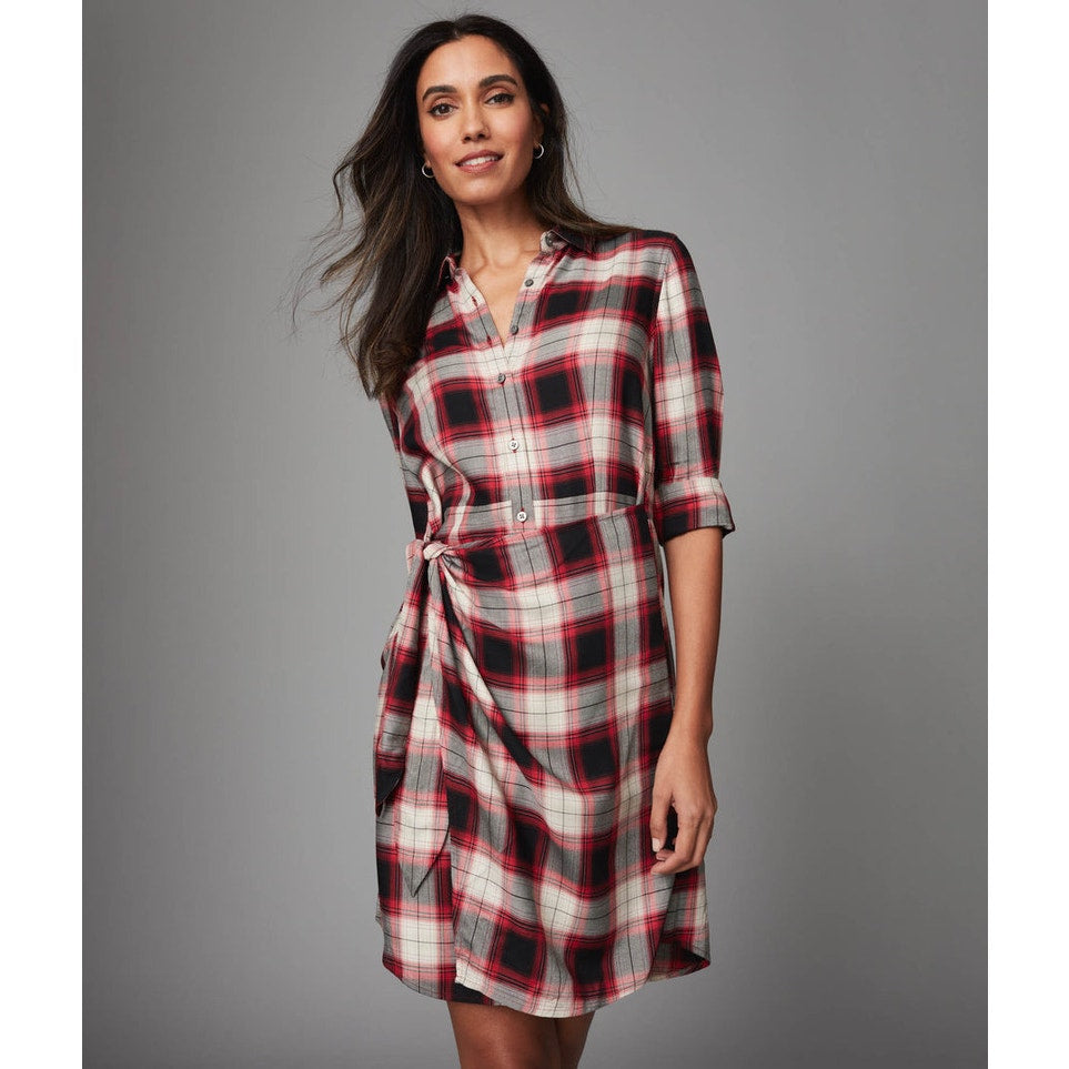 UNTUCKit Women's Plaid Wrap Dress Size 8 Knee Length Casual Fall