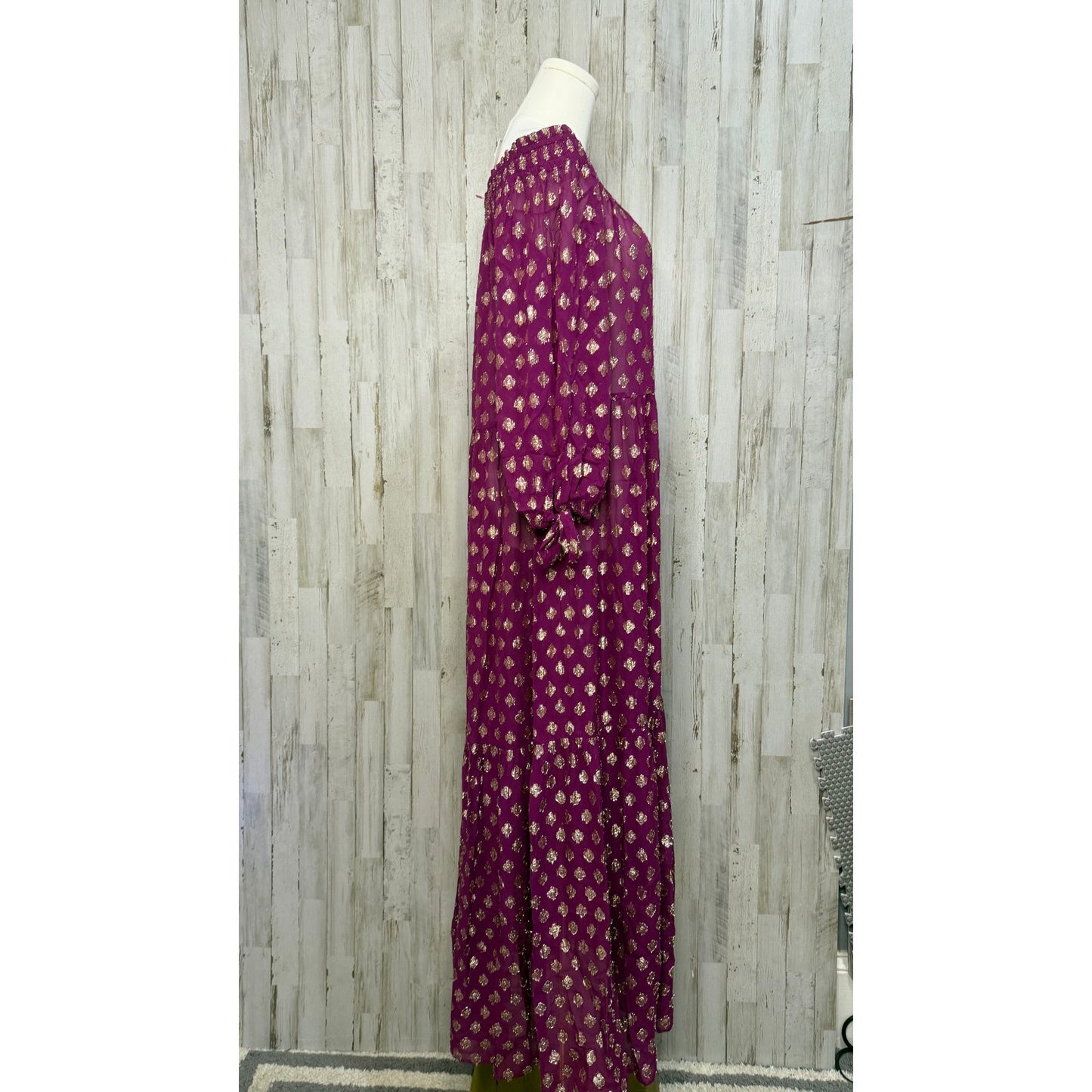 NWT Lilly Pulitzer Women's Dayla Off-Shoulder Maxi Cover-Up Small Amarena Cherry