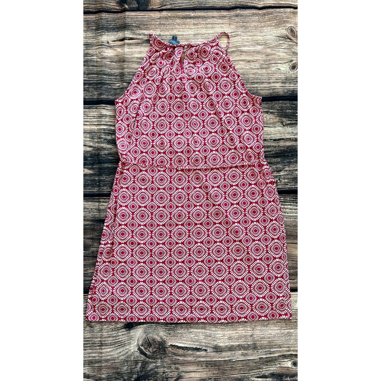 Market & Spruce Women's XL Pink Geometric Halter Neck Shift Dress