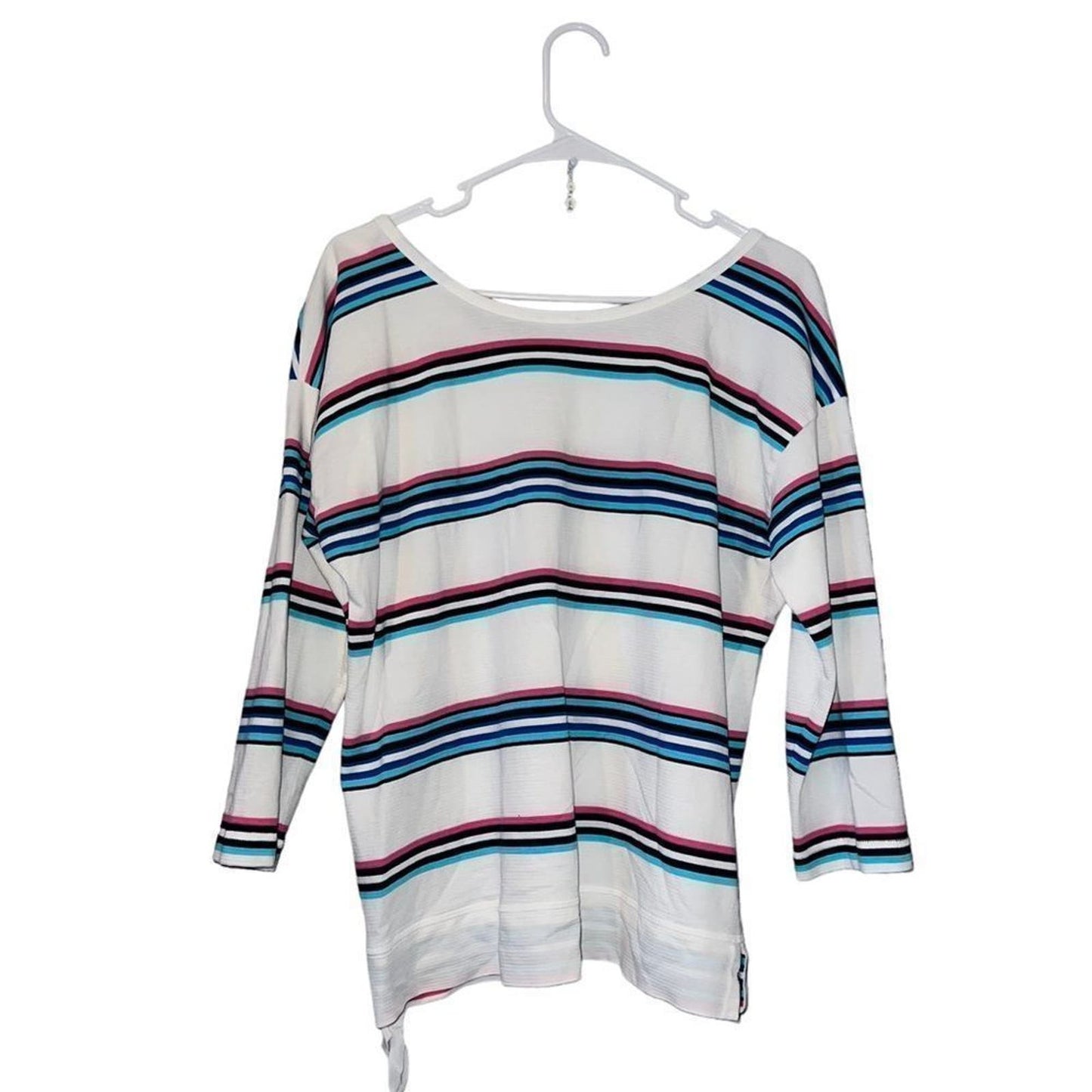 Talbots Tie Detail Stripe Top Size Large