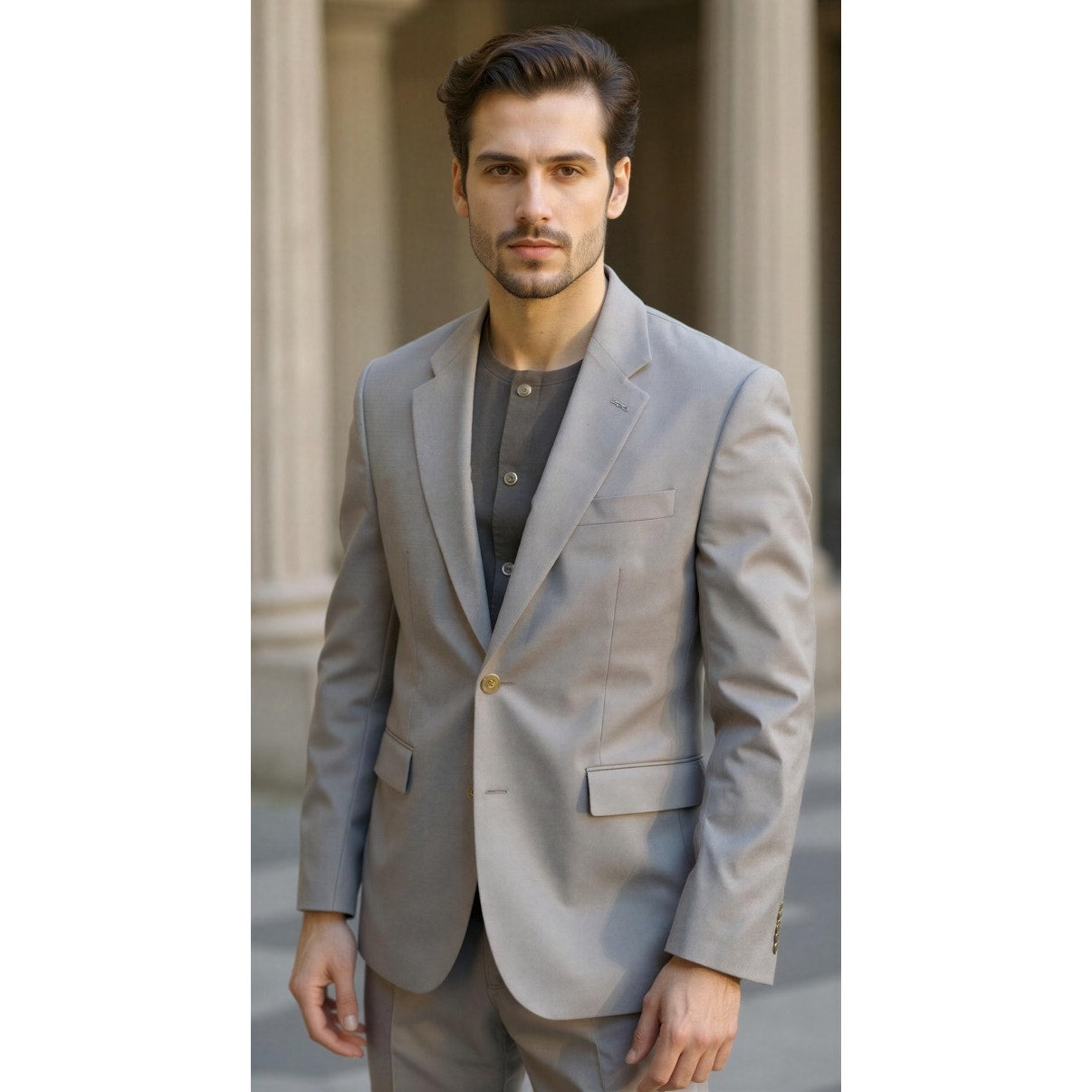 Ralph Lauren Men's Gray Wool Blend Blazer Jacket Size 42L Formal