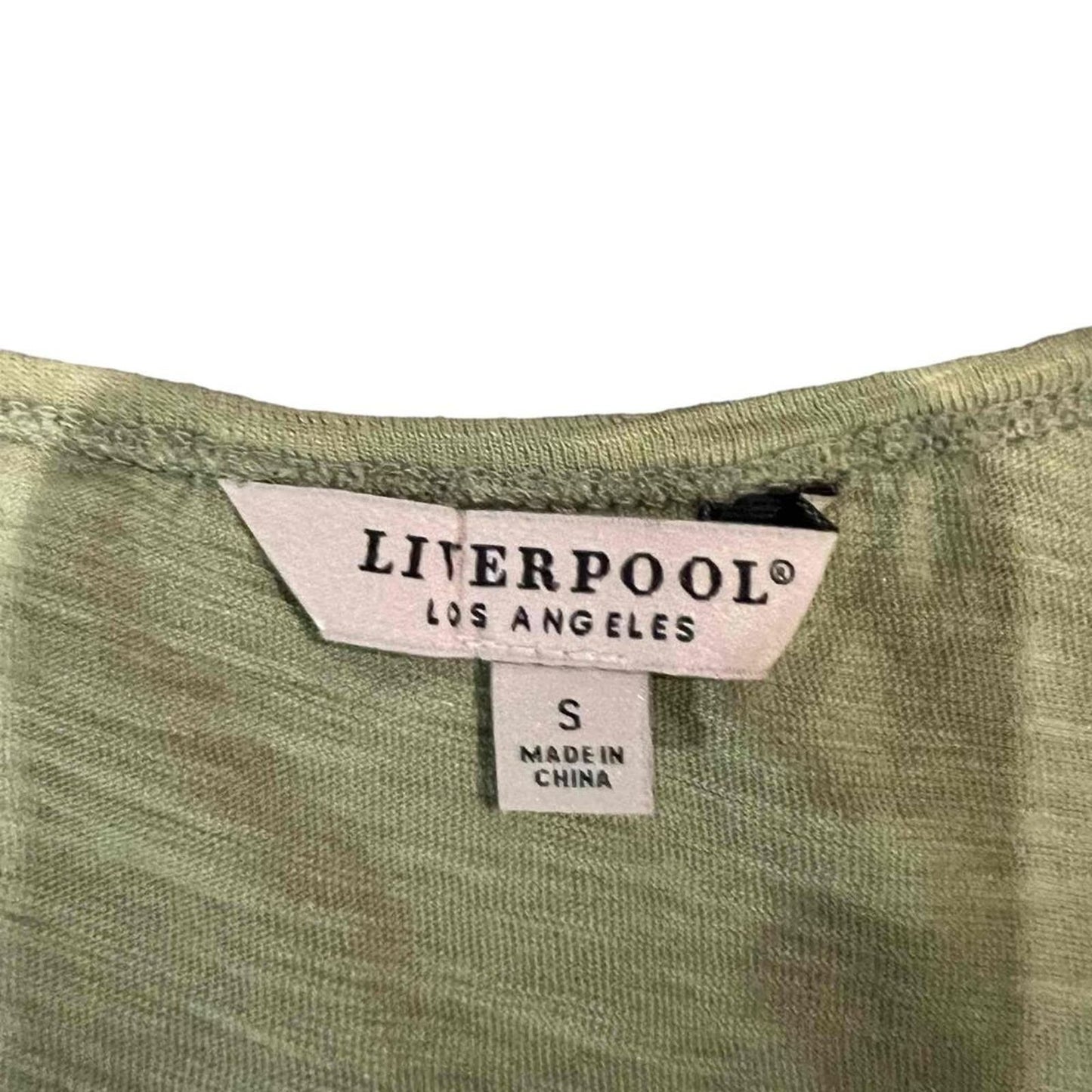 Liverpool Women's Green Short Sleeve Scoop Neck Top Size Small