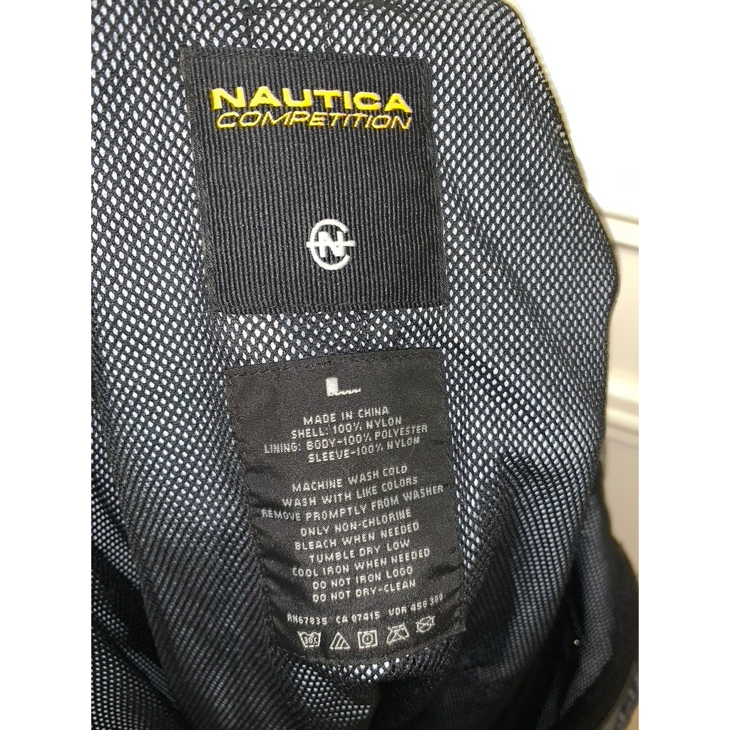 Nautica Competition Men's Black Windbreaker Jacket Size Large Casual