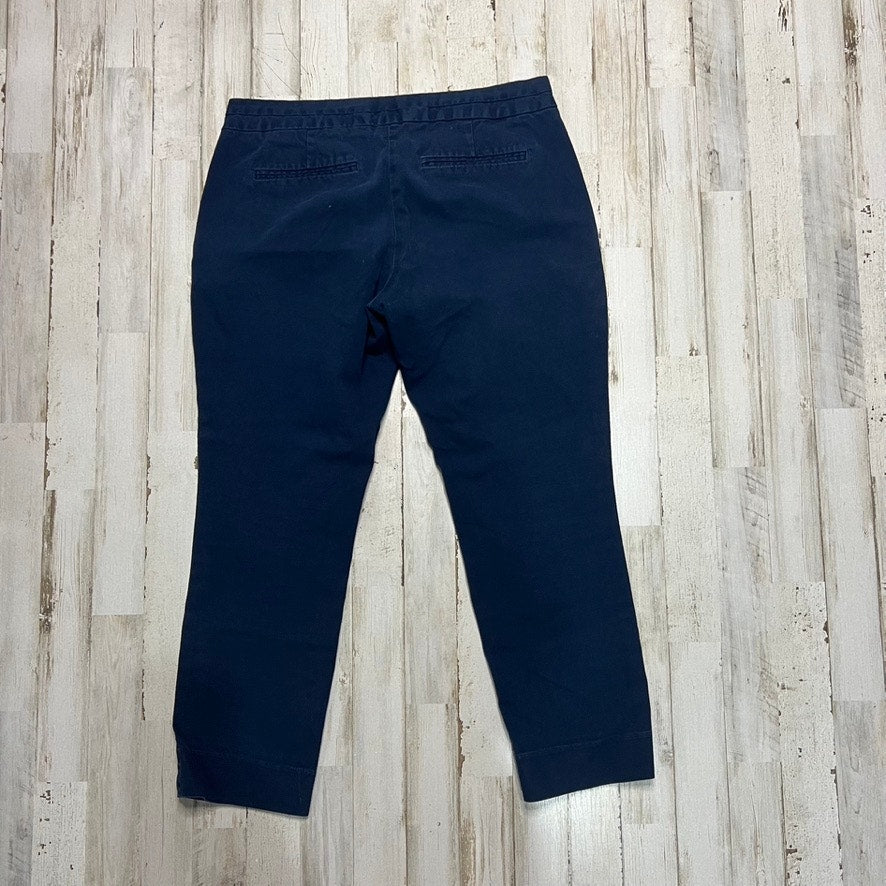 Banana Republic Women's Petite Hampton Fit Chino Pants 4P Blue Straight Leg