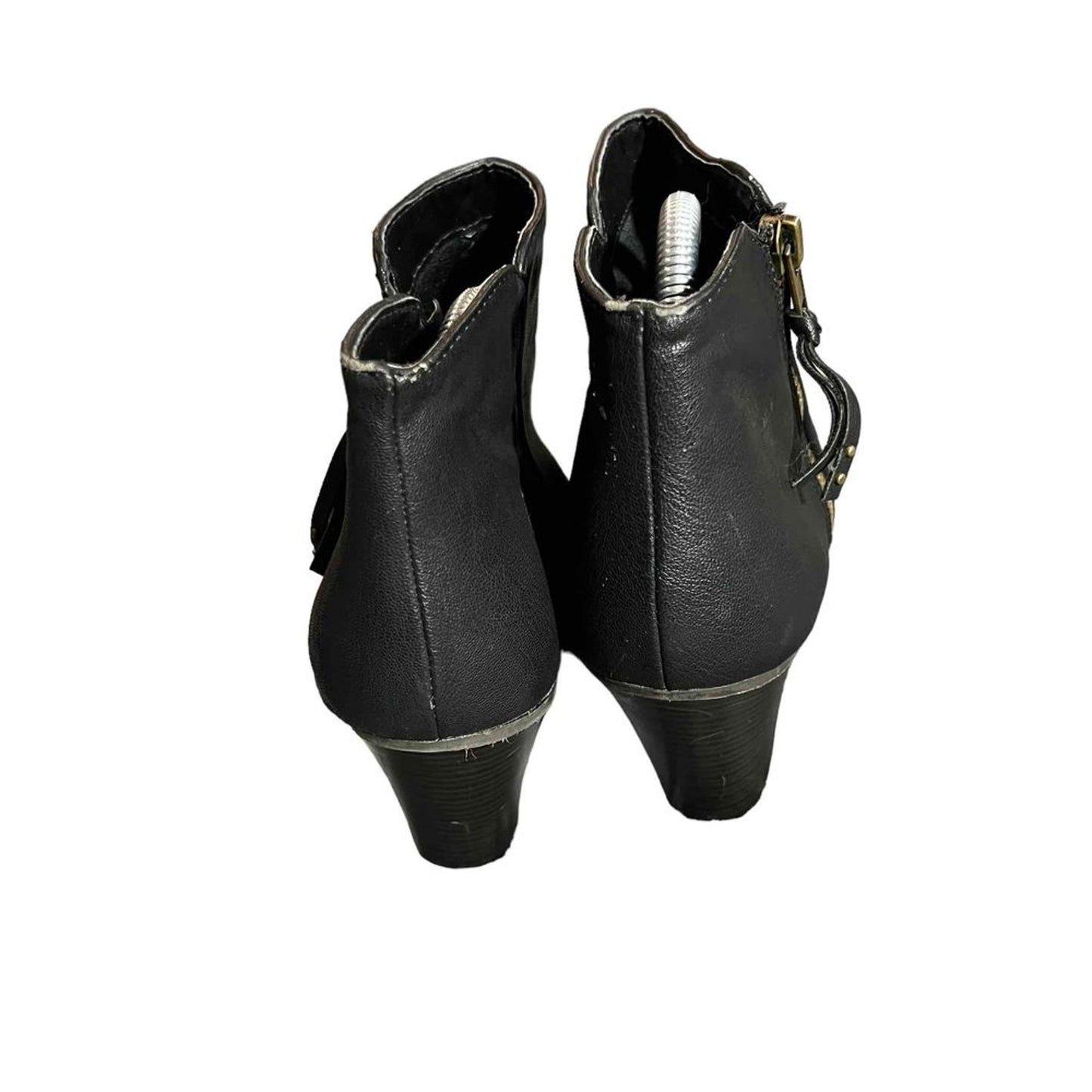 Charlotte Russe Women's Ankle Booties Black Side Zip Block Heel Size 9