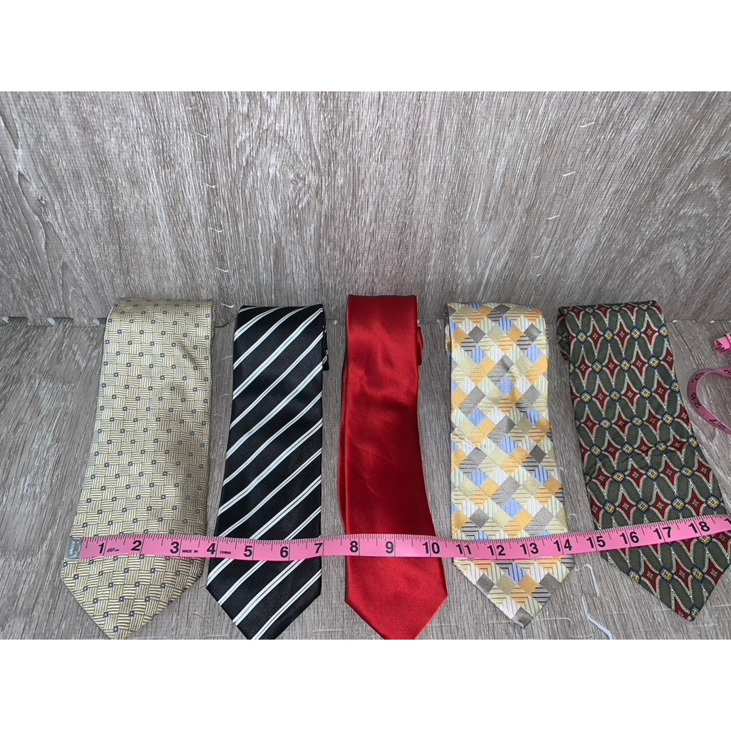 Geoffrey Beene Men's Multicolor Tie Set of 5 Classic Length