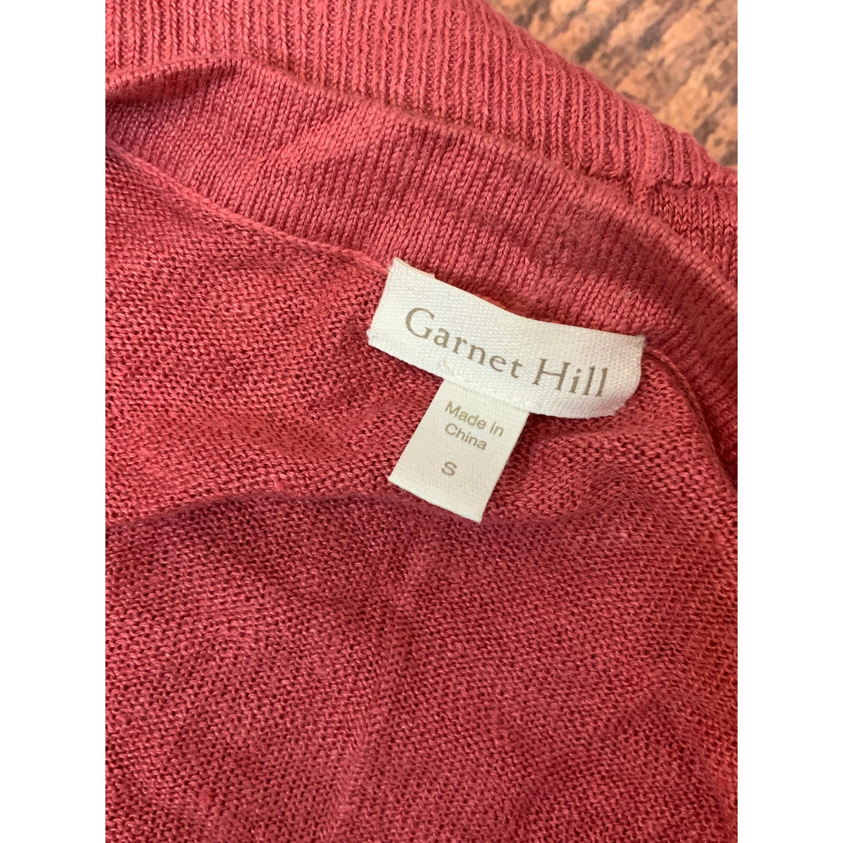 Garnet Hill Cardigan Sweater Womens Small Red Button Front V-Neck Long