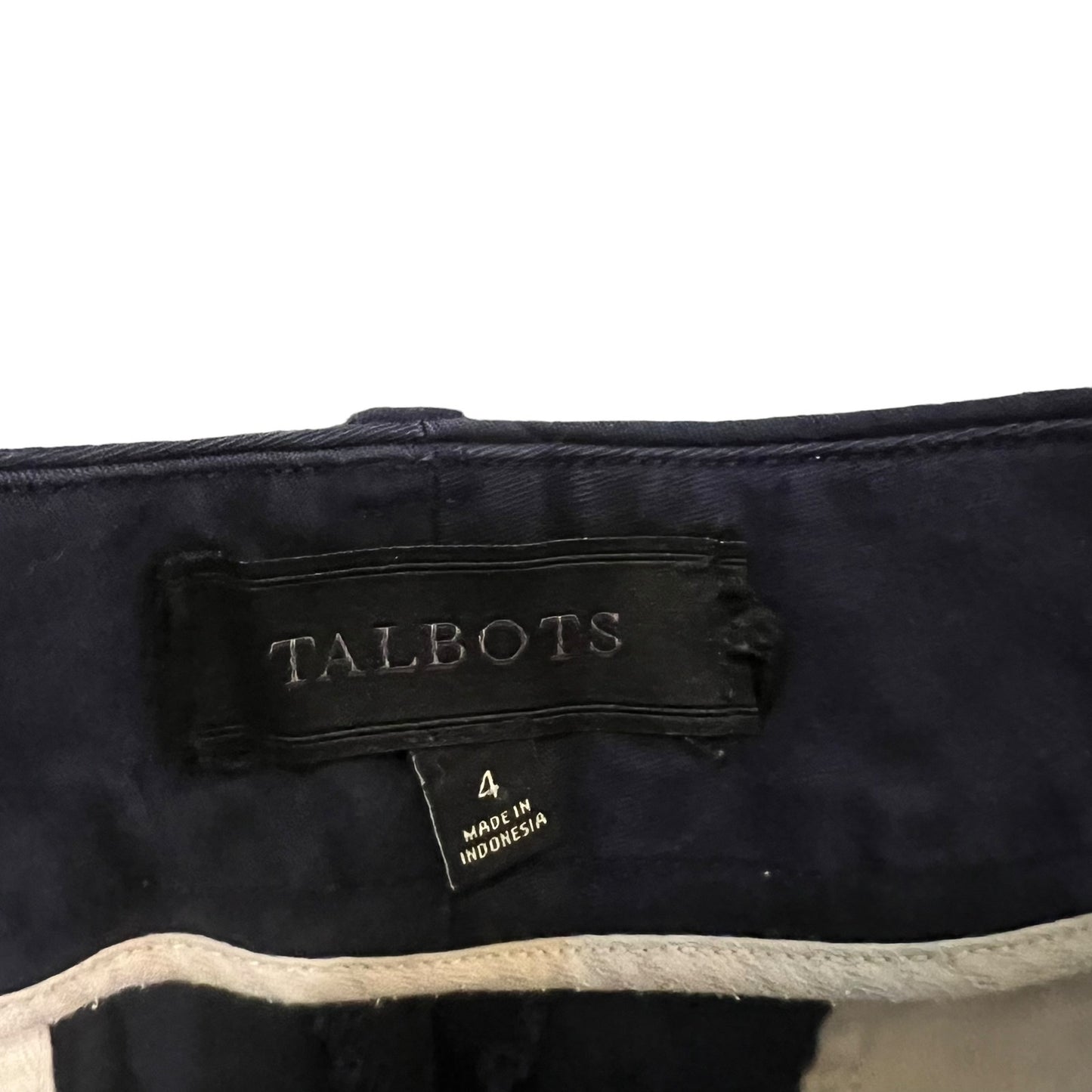 Talbots Women's 4  Navy Blue Perfect 9" Inseam Chino Bermuda Casual Shorts