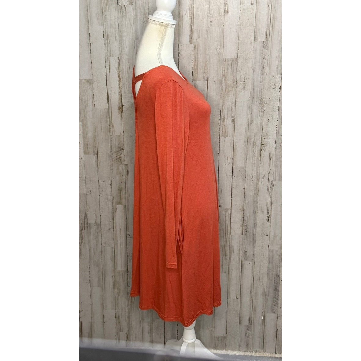 NWT Simply Southern Women's Orange Cross Back Knee Length Dress Size Small