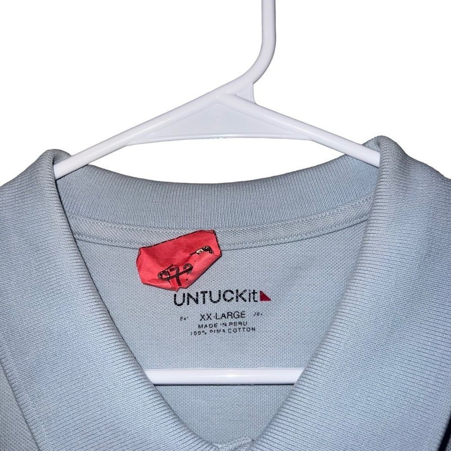 UNTUCKit Polo Shirt Mens 2XL Light Blue Short Sleeve Casual Golf