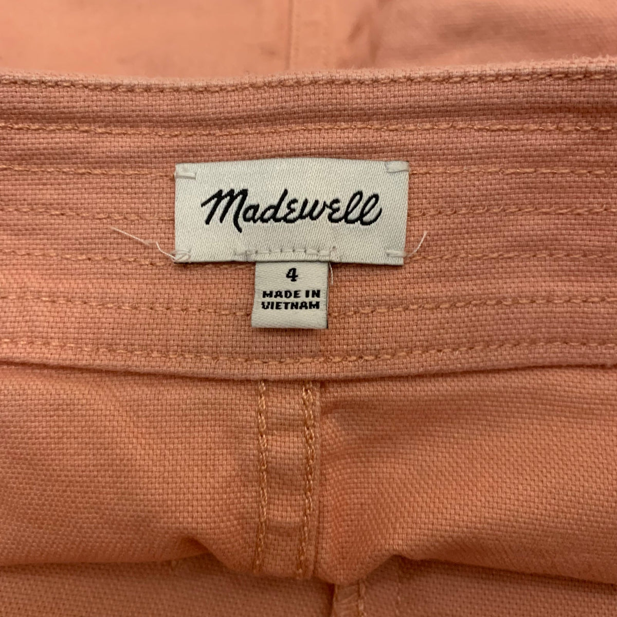 Madewell Peach Denim A-Line Frayed Hem Mini Skirt Size 4