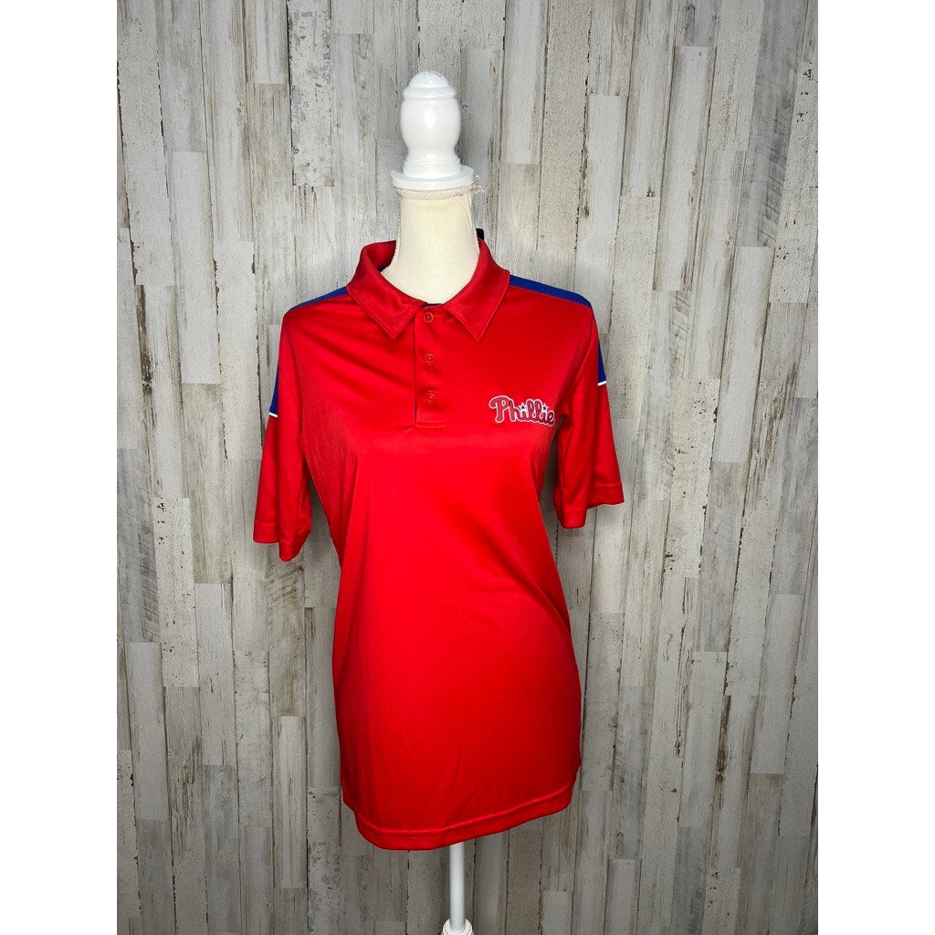 NWT Philadelphia Phillies Men's Medium Red/Blue Short Sleeve Polo Shirt