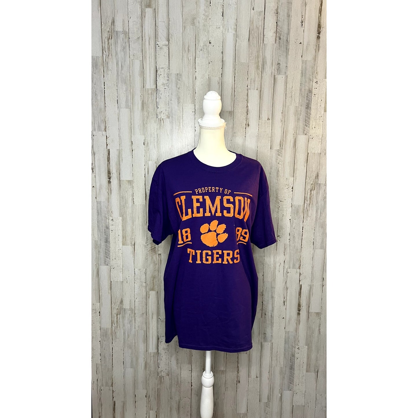 Reebok Men's Size Large Purple Clemson Tigers Game Day T-Shirt Graphic Print