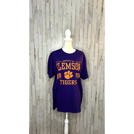 Reebok Men's Size Large Purple Clemson Tigers Game Day T-Shirt Graphic Print